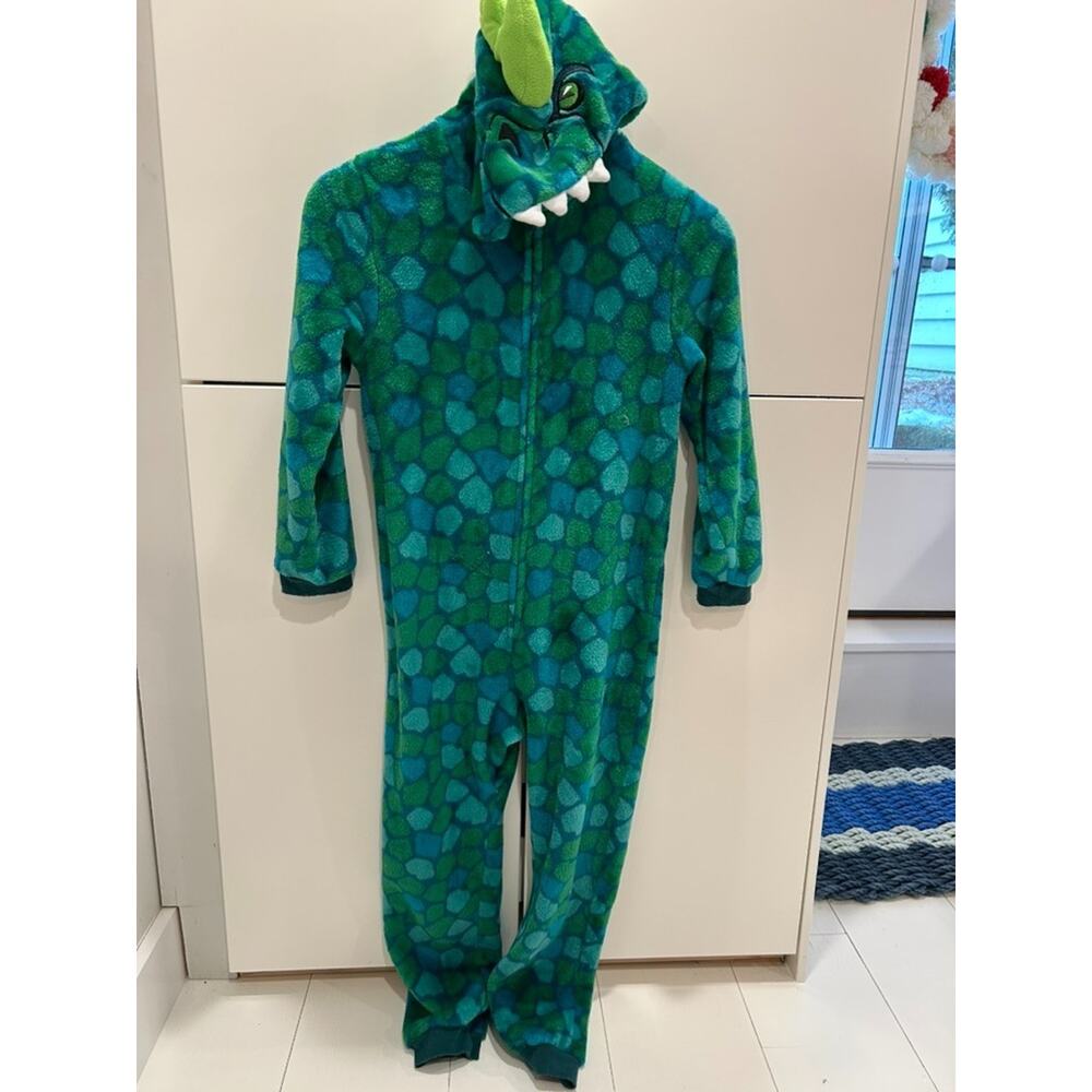 Saint Eve Kids Dinosaur Costume Pajamas Green Blue Size S 7/8